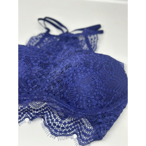 Victoria’s Secret Push-Up Bra – Navy Blue Lace Bralette, Padded, XS/TP - Picture 3 of 5